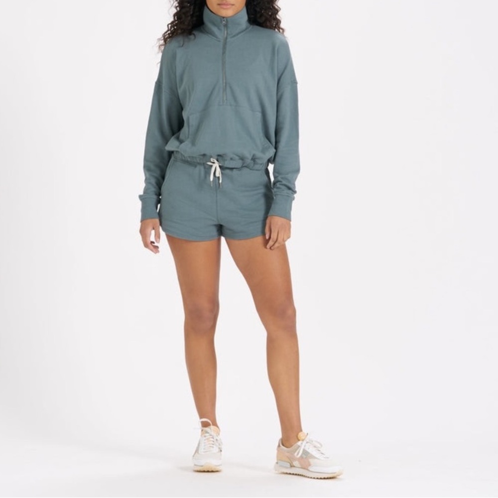 Vuori Sunnyside Blue/Green Half-Zip Sweatshirt - Picture 4 of 7